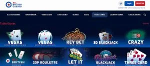 All British Casino Table Games