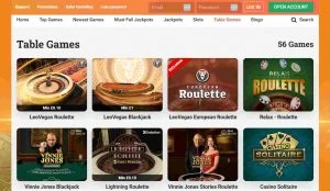 LeoVegas Casino Table Games