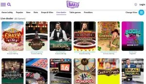 Barz Casino Live Dealer Games